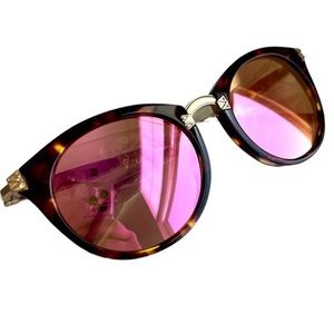 WILDFOX Sunset NEW Sunglasses Tortoise With Hot Pink Mirror Lens & Case Rare